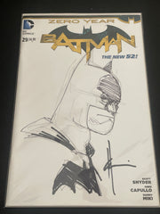BATMAN: ZERO HOUR #29 variant cover comic book Signed & Sketched by legendary comic book artist Howard Chaykin