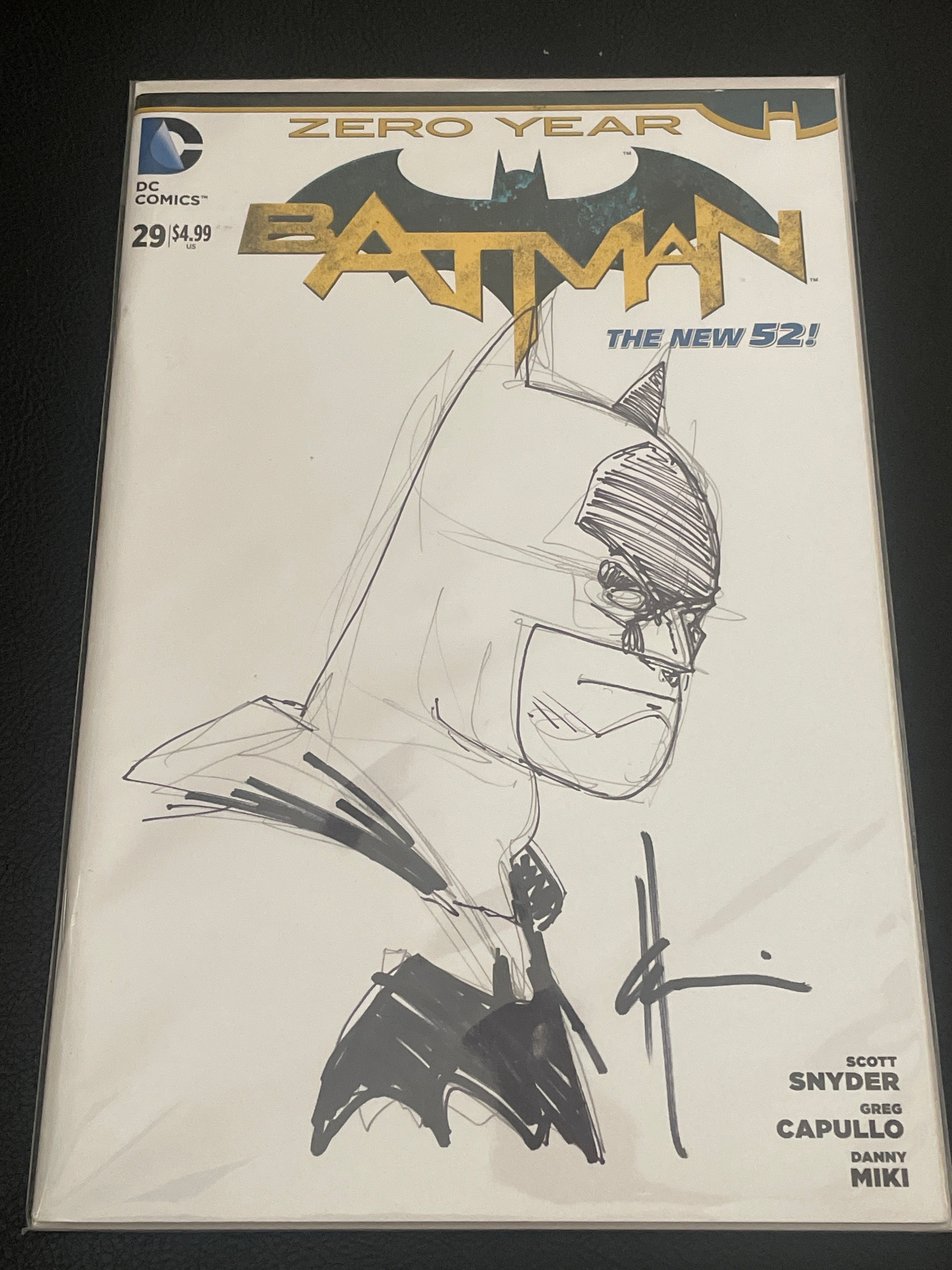 BATMAN: ZERO HOUR #29 variant cover comic book Signed & Sketched by legendary comic book artist Howard Chaykin