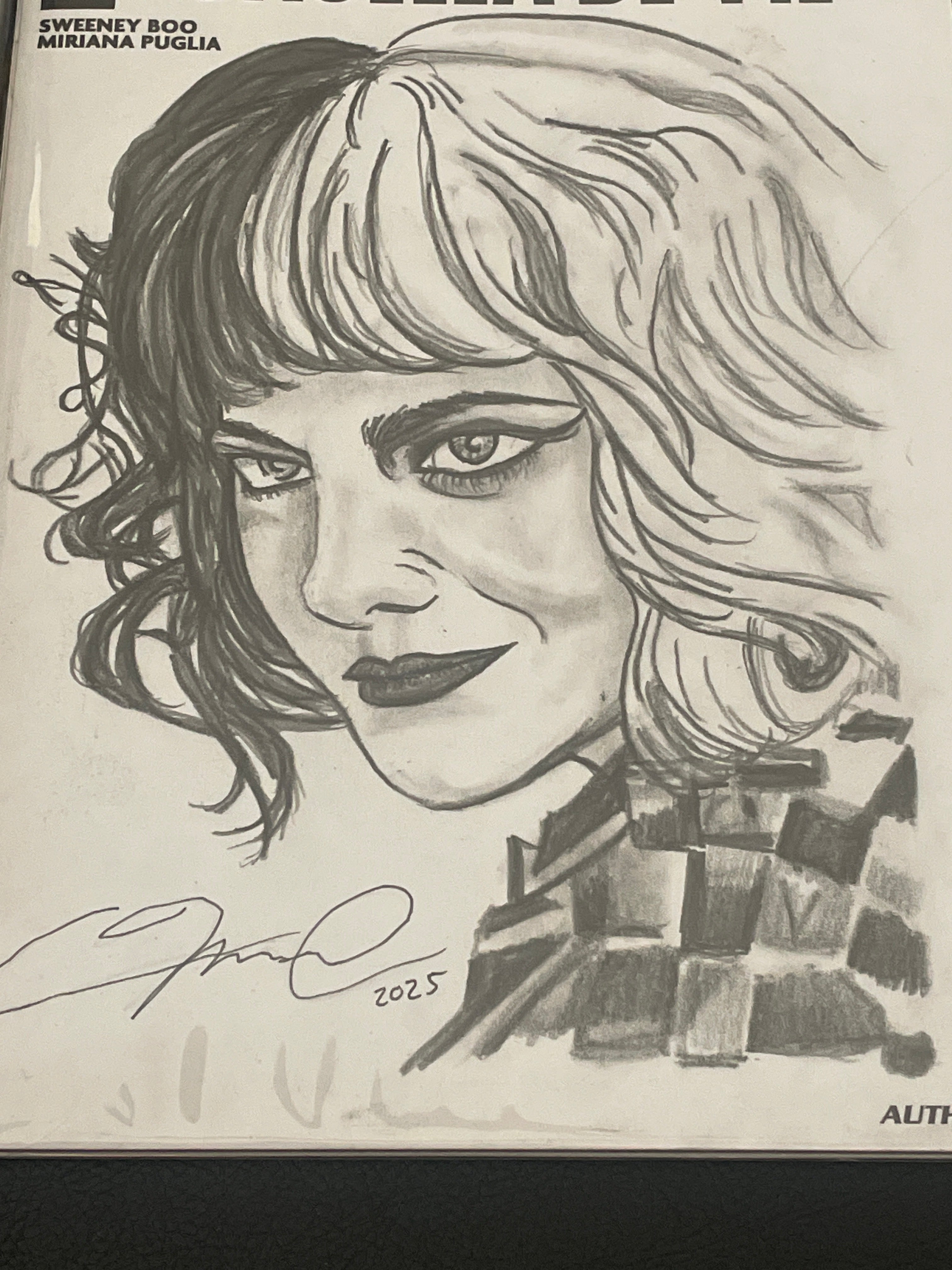 EMMA STONE as Cruella De Vil, by Adam Marcus, Director of Jason Goes to Hell, a One-of-a-Kind piece of Original Art on a Cruella De Vil #1 sketch cover!