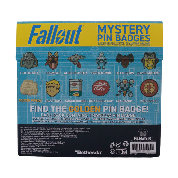 Fallout Mystery Pin Badge CDU Containing 12 Blind Boxes - Series 1