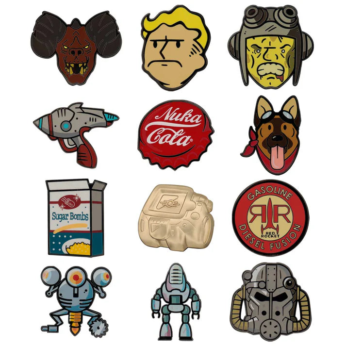 Fallout Mystery Pin Badge CDU Containing 12 Blind Boxes - Series 1