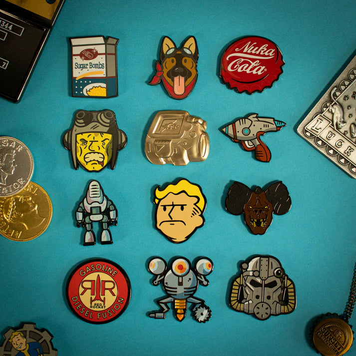 Fallout Mystery Pin Badge CDU Containing 12 Blind Boxes - Series 1