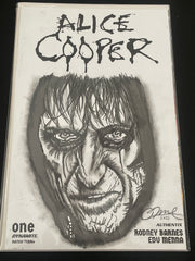 Alice Cooper, by Adam Marcus, Director of Jason Goes to Hell, a One-of-a-Kind of piece of Original Art on an ALICE COOPER #1 sketch cover!