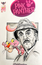 Peter Sellers/Inspector Clouseau Pink Panther Movie One of a Kind Original Art on a Pink Panther #1 sketch cover By Hollywood Director Adam Marcus