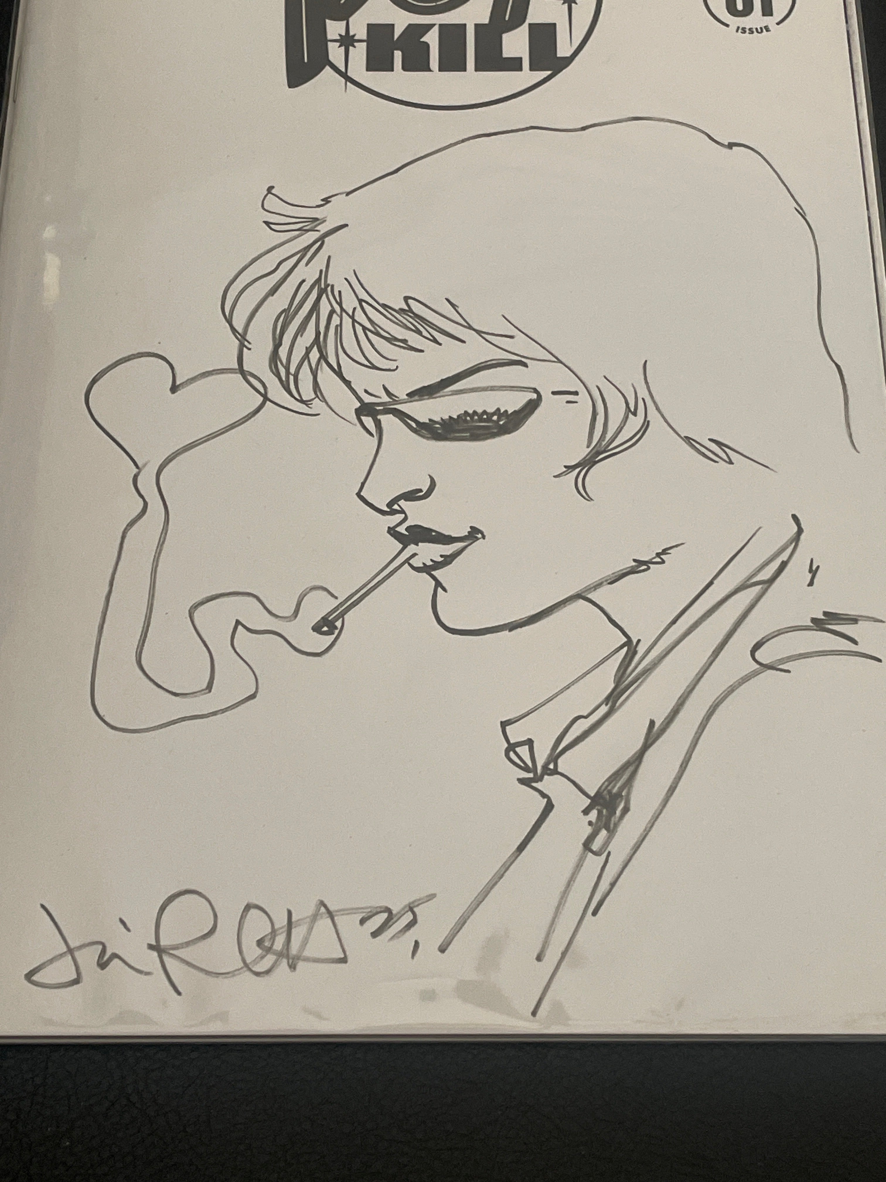 POP KILL #1 variant cover comic book Signed & Sketched by legendary comic book artist Jimmy Palmiotti