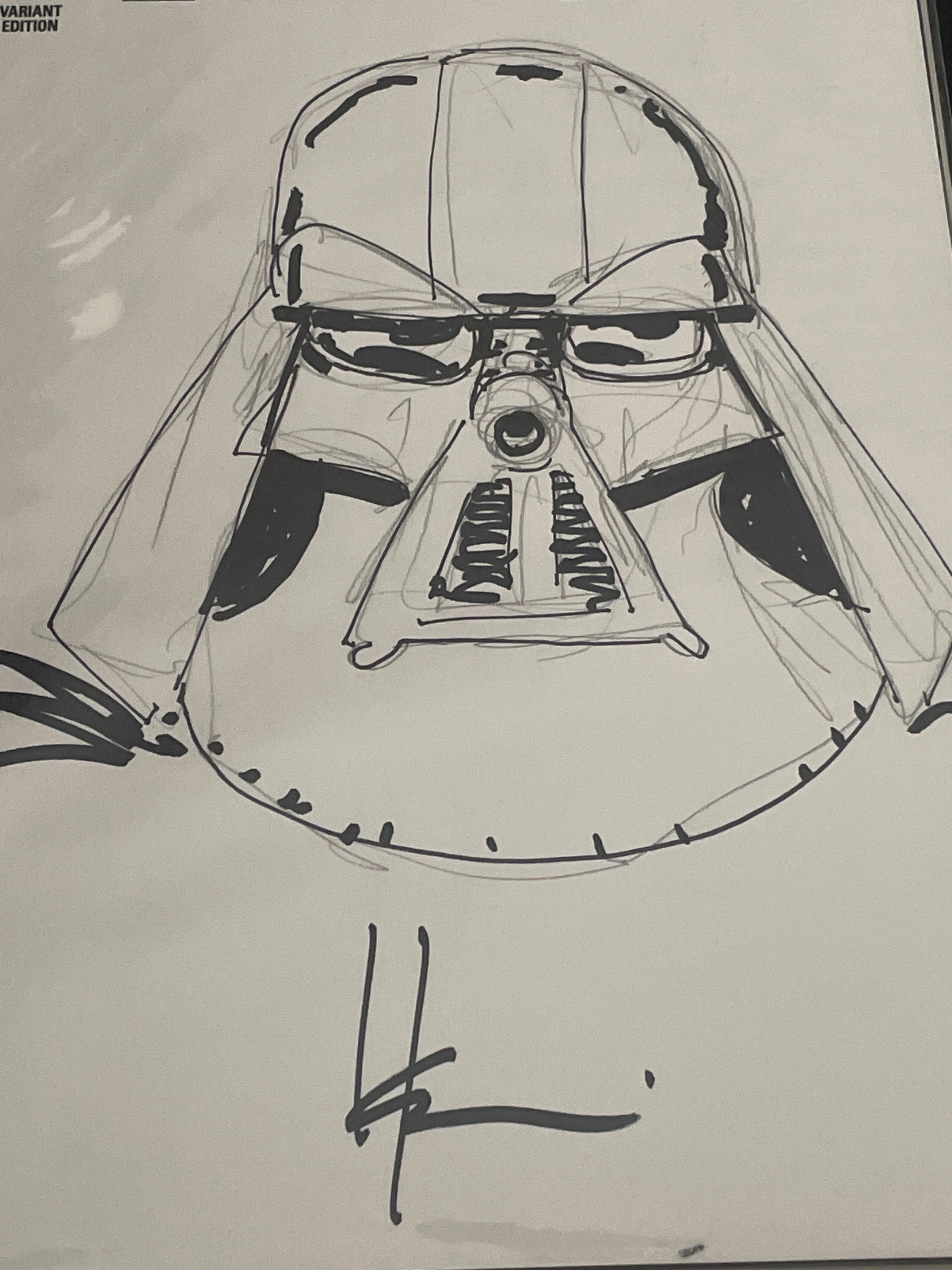 STAR WARS: DARTH VADER #1 variant cover comic book Signed & Sketched by Star Wars artist Howard Chaykin