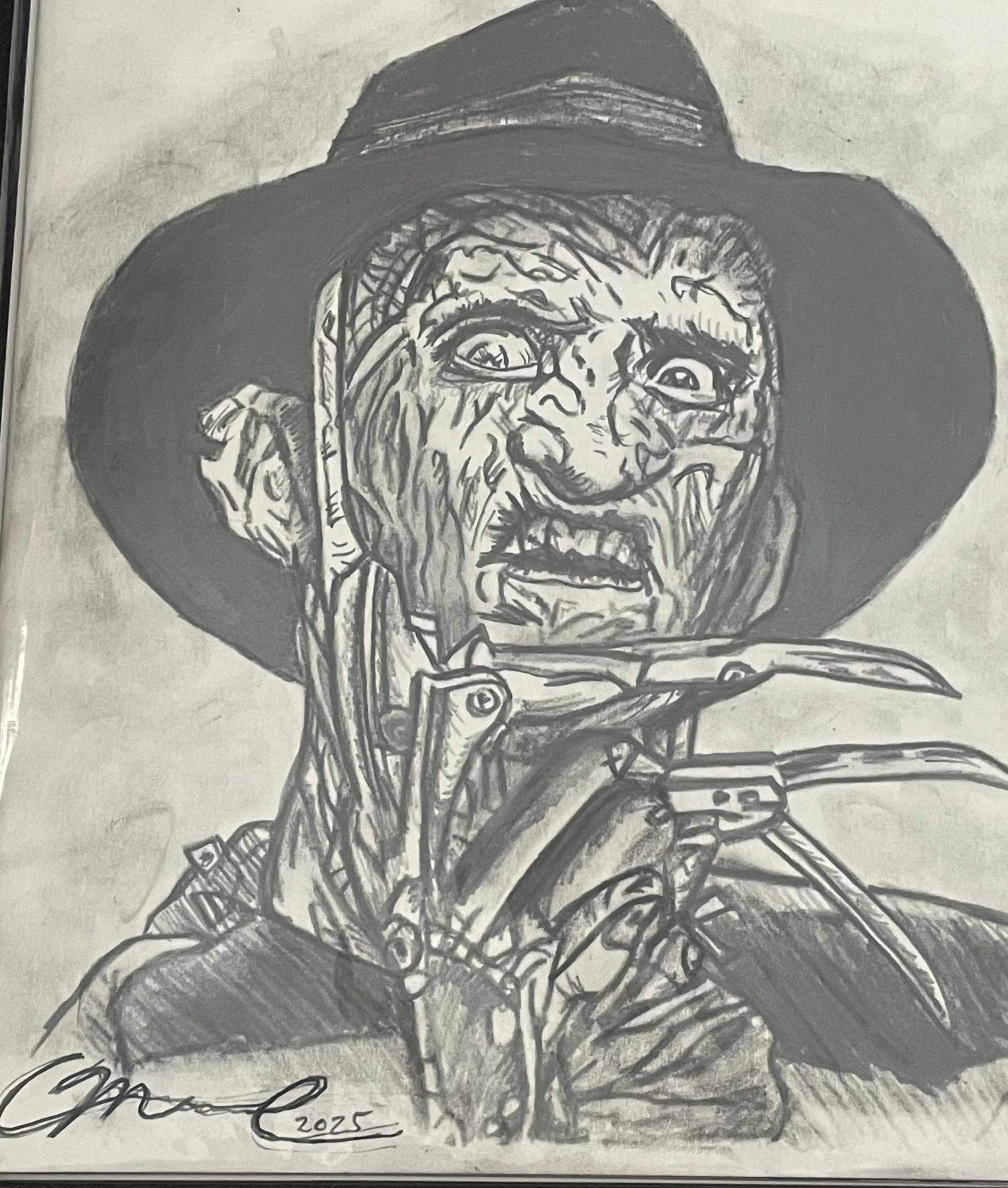Freddy Krueger as drawn by Adam Marcus, Director of Jason Goes to Hell, a One of a Kind Piece of Original Art on a Stuff of Nightmares #1 sketch cover!