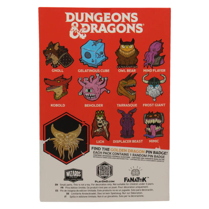 Dungeons & Dragons 50th Anniversary Mystery Pin Badge CDU Containing 12 Blind Boxes