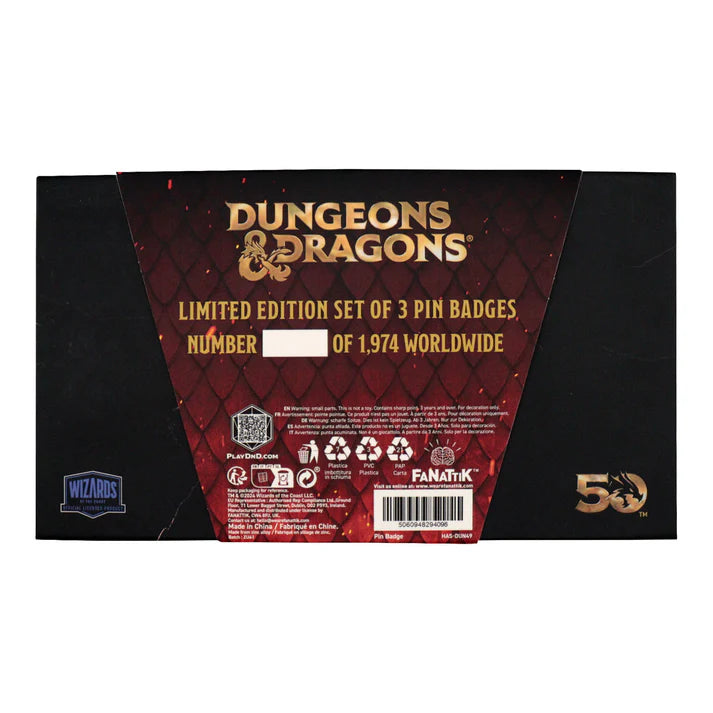 Dungeons & Dragons 50th Anniversary 3 Pin Badge Set