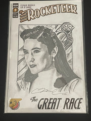 Jennifer Connolly as Jenny from THE ROCKETEER, as drawn by Adam Marcus, Director of Jason Goes to Hell, a One-of-a-Kind Piece of Original Art on an THE ROCKETEER #1  sketch cover