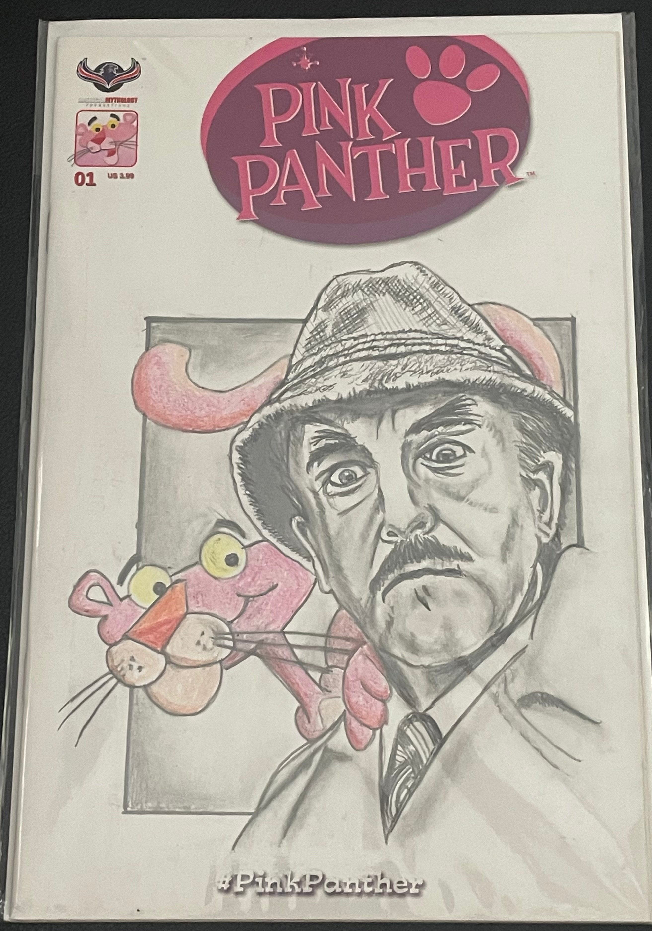 Peter Sellers/Inspector Clouseau Pink Panther Movie One of a Kind Original Art on a Pink Panther #1 sketch cover By Hollywood Director Adam Marcus