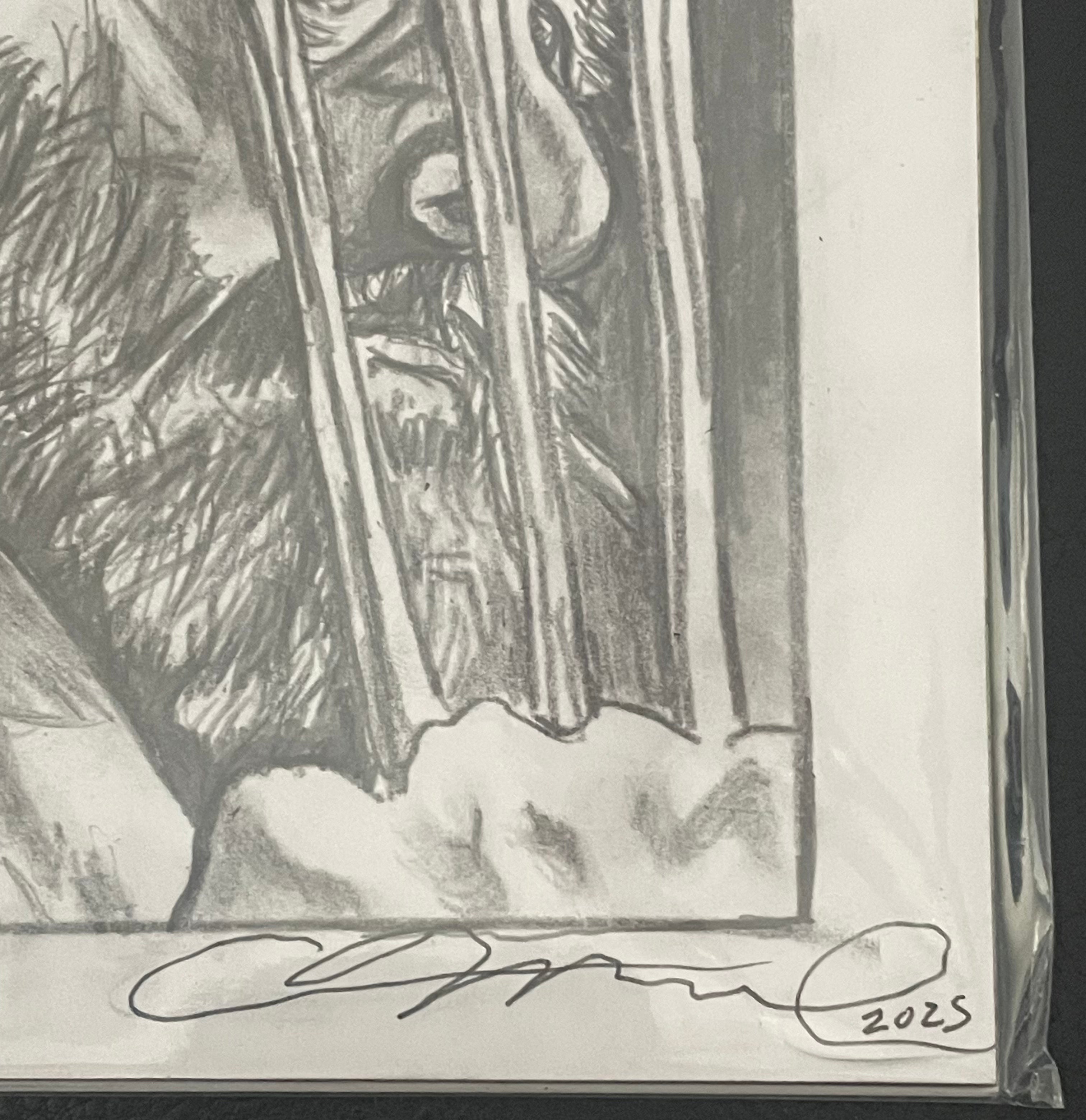 Hugh Jackman/Wolverine, as drawn by Adam Marcus, Director of Jason Goes to Hell, a One-of-a-Kind Piece of Original Art on an UNCANNY X-MEN #11 sketch cover