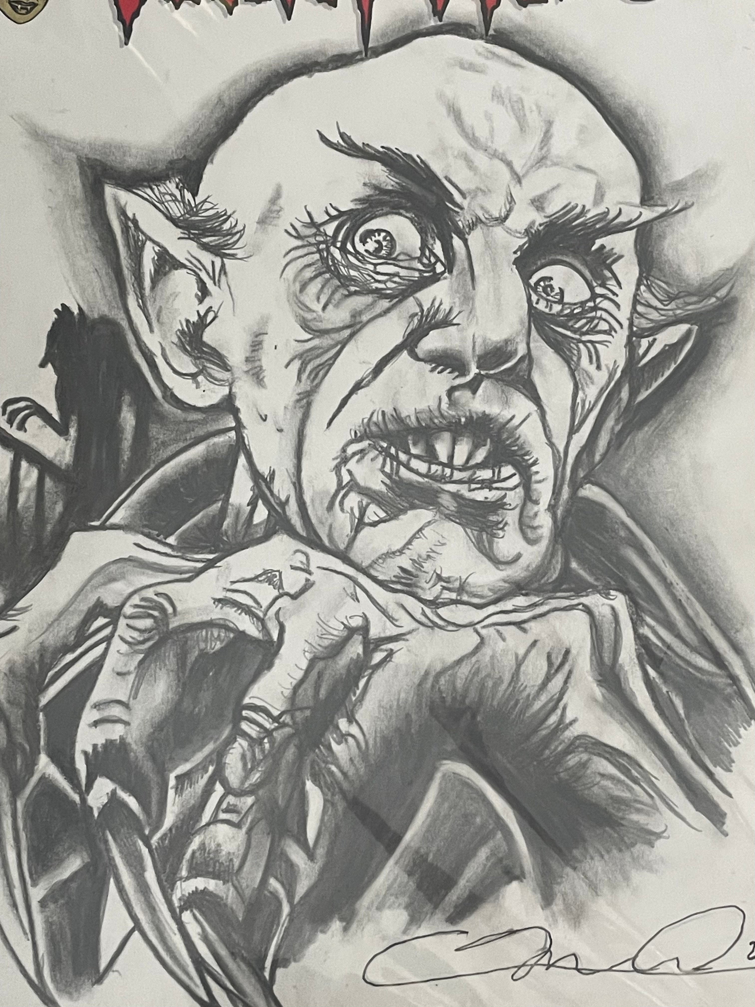 Nosferatu, the Original Vampire, as drawn by Adam Marcus, Director of Jason Goes to Hell, a One-of-a-Kind Piece of Original Art on a VAMPIRES #1 sketch cover