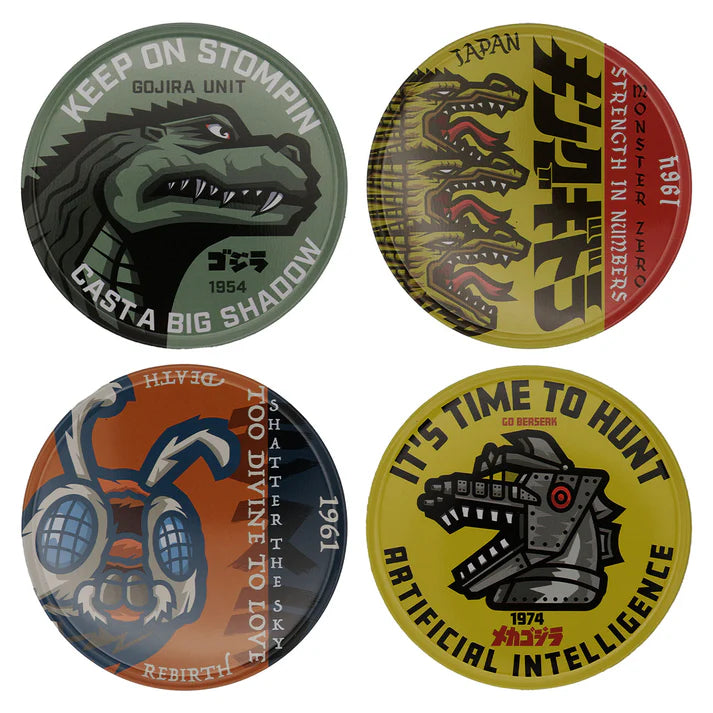 Godzilla Set of 4 Printed Metal Coasters