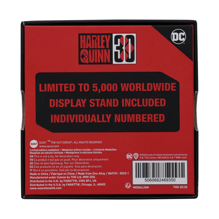 Harley Quinn Limited Edition 30th Anniversary Medallion