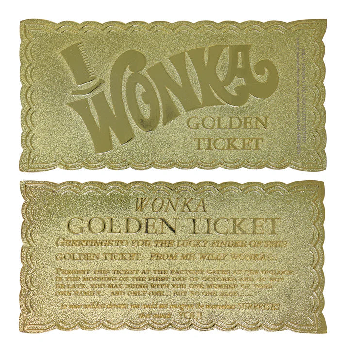 Willy Wonka and the Chocolate Factory Collector's Edition Replica Golden Ticket