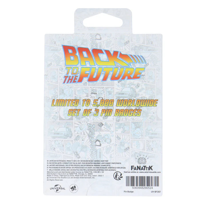 Back to the Future Limited Edition Japanese Style Triple Pin Badge Set