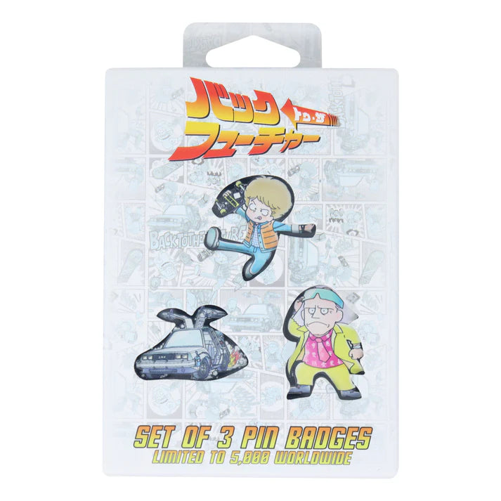 Back to the Future Limited Edition Japanese Style Triple Pin Badge Set