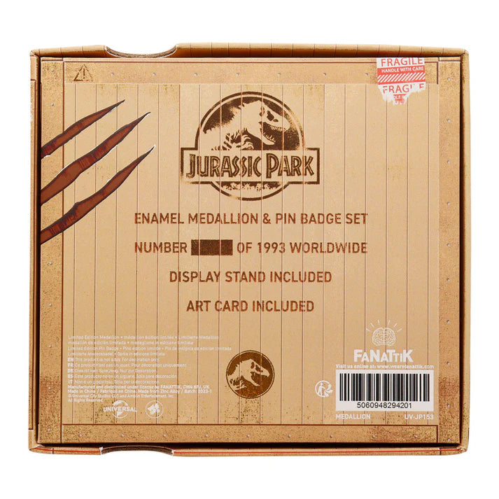 Jurassic Park Medallion and Pin Set