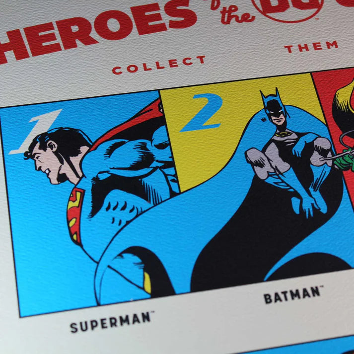 DC Comics 90th Anniversary Heroes A3 Limited Edition Individually Numbered Art Print