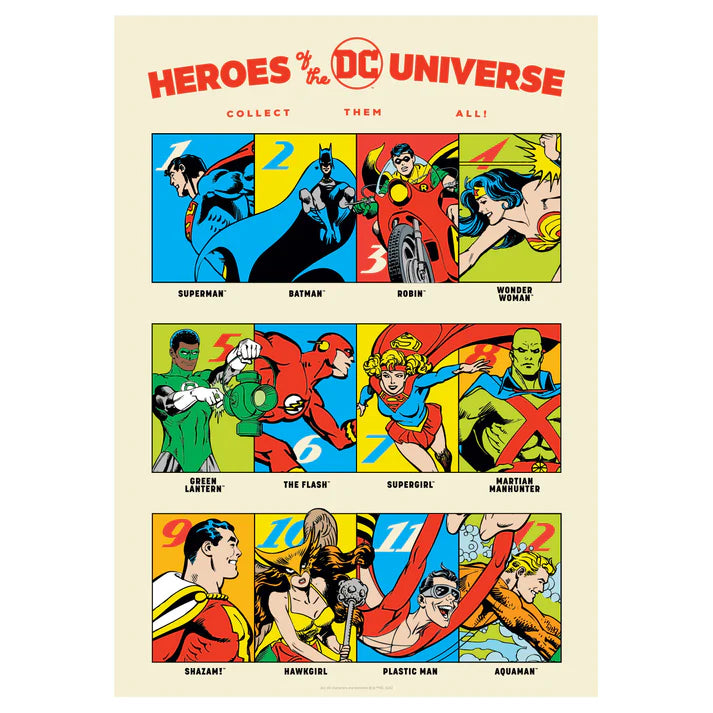 DC Comics 90th Anniversary Heroes A3 Limited Edition Individually Numbered Art Print