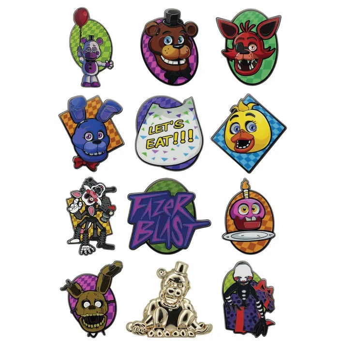 Five Nights at Freddy's Mystery Pin Badge CDU Containing 12 Blind Boxes