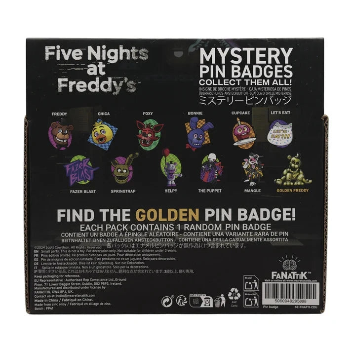 Five Nights at Freddy's Mystery Pin Badge CDU Containing 12 Blind Boxes