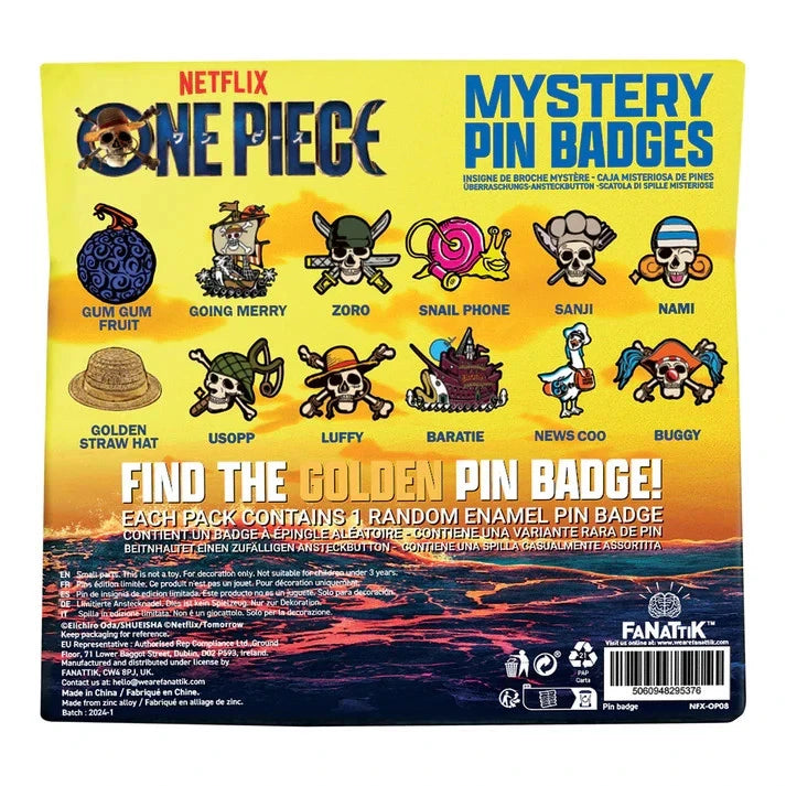 One Piece Mystery Pin Badge CDU Containing 12 Blind Boxes