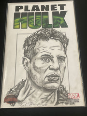 Mark Ruffalo as The Hulk, by Adam Marcus, Director of Jason Goes to Hell, a One-of-a-Kind piece of Original Art on a Planet Hulk #1 sketch cover!