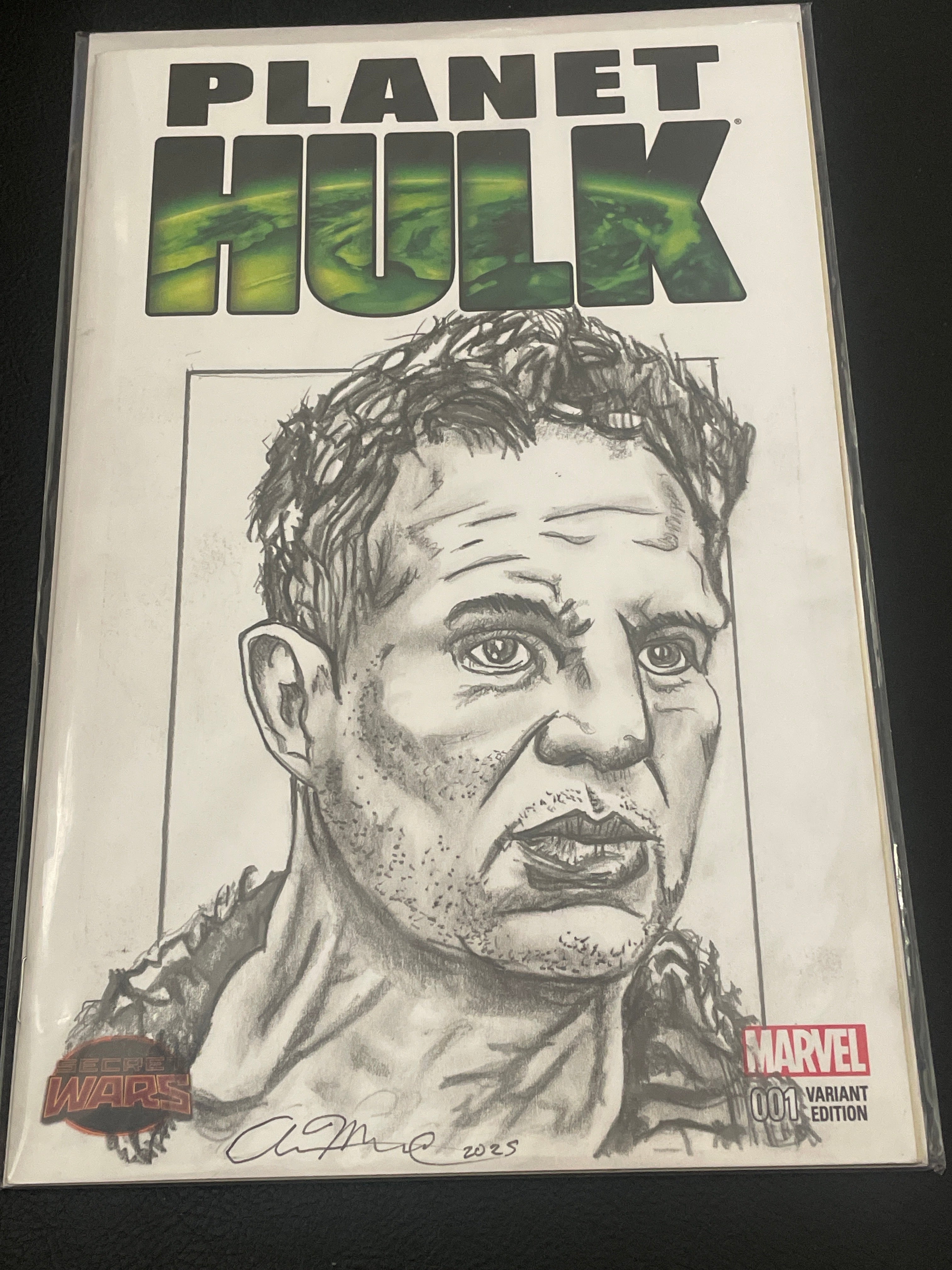 Mark Ruffalo as The Hulk, by Adam Marcus, Director of Jason Goes to Hell, a One-of-a-Kind piece of Original Art on a Planet Hulk #1 sketch cover!