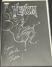 VENOM #25 variant cover comic book Signed & Sketched by Venom artist Sam de la Rosa