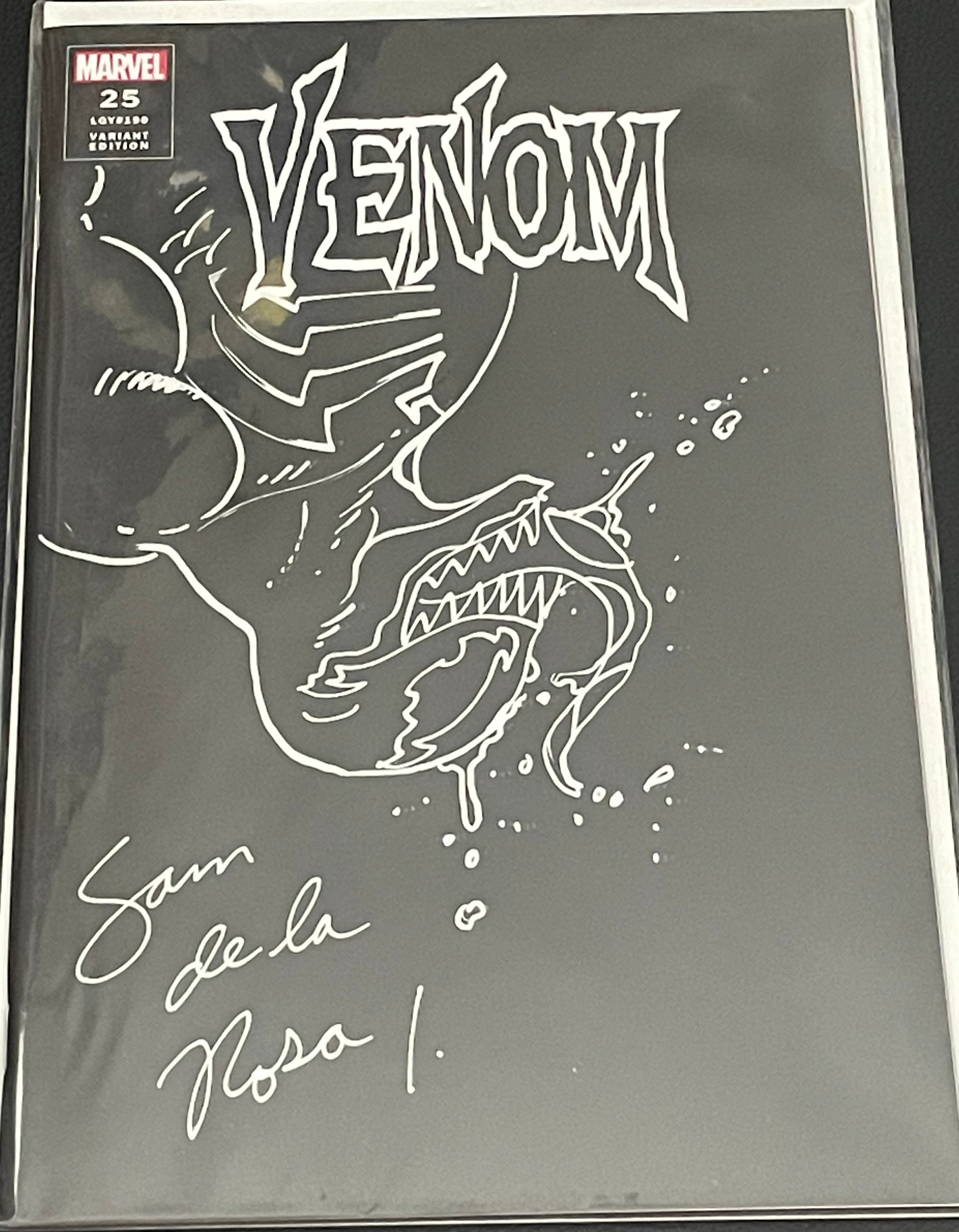 VENOM #25 variant cover comic book Signed & Sketched by Venom artist Sam de la Rosa