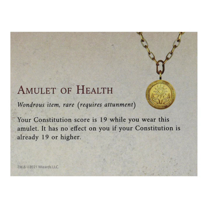 2. Dungeons & Dragons 24k Gold Plated Amulet of Health Medallion