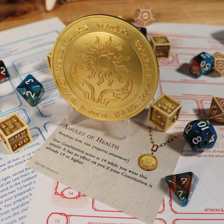 2. Dungeons & Dragons 24k Gold Plated Amulet of Health Medallion