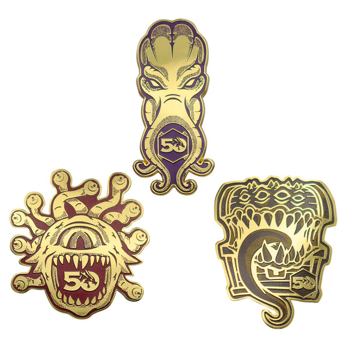 Dungeons & Dragons 50th Anniversary 3 Pin Badge Set