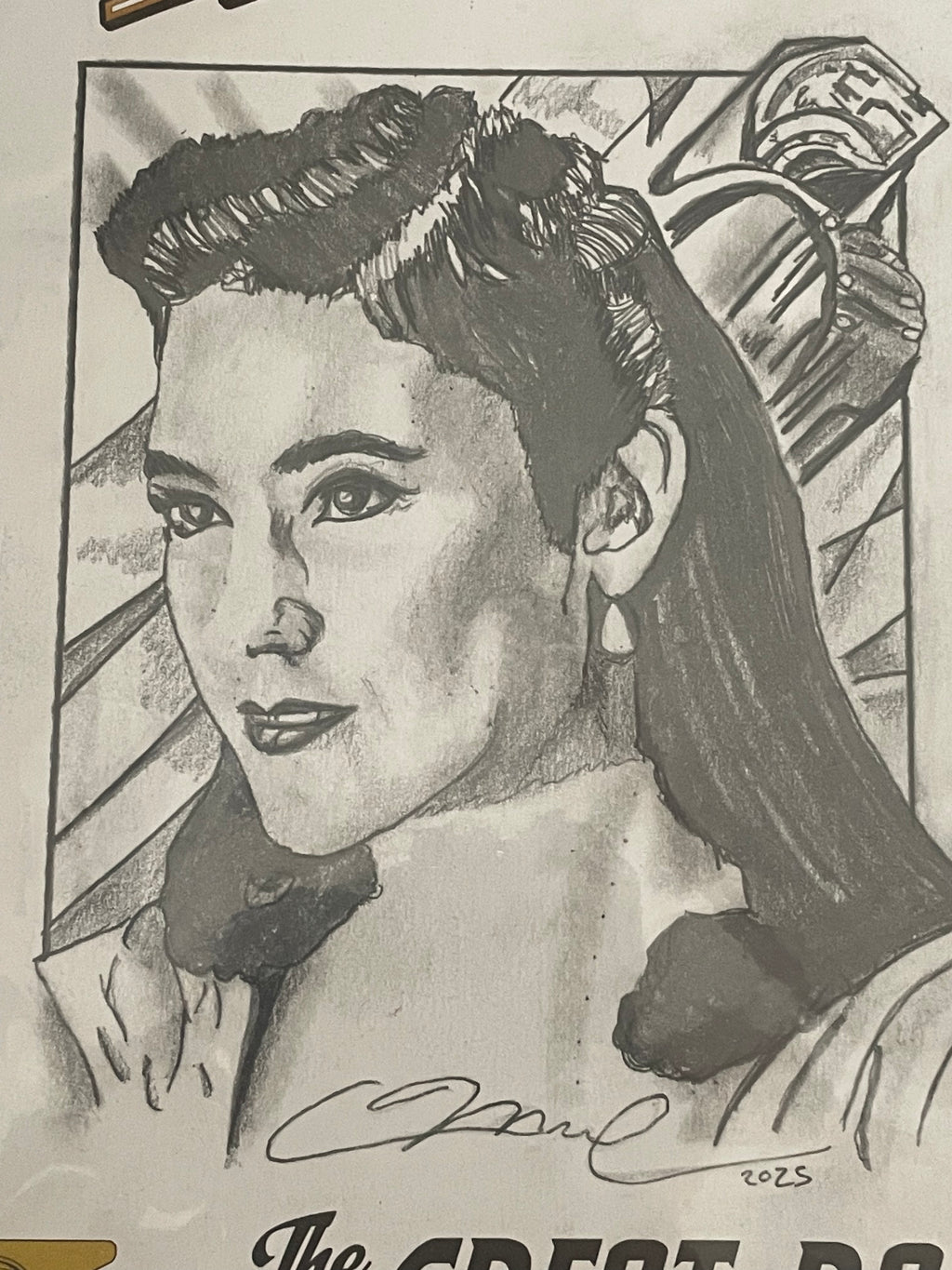 Jennifer Connolly as Jenny from THE ROCKETEER, as drawn by Adam Marcus, Director of Jason Goes to Hell, a One-of-a-Kind Piece of Original Art on an THE ROCKETEER #1&nbsp; sketch cover