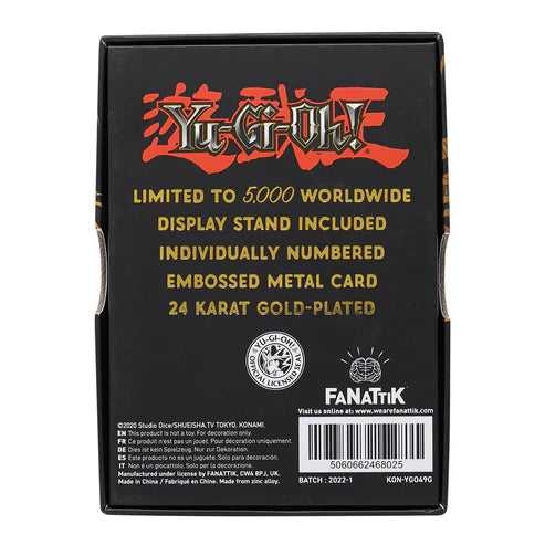 Yu-Gi-Oh! Limited Edition 24k Gold Plated B. Skull Dragon Metal Card