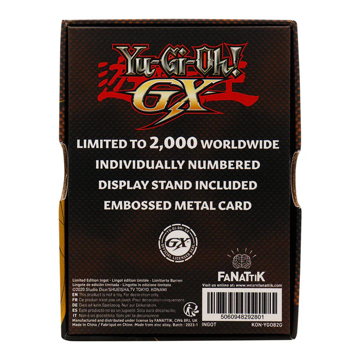 Yu-Gi-Oh! GX Elemental Hero Avian 24K Gold Plated Ingot