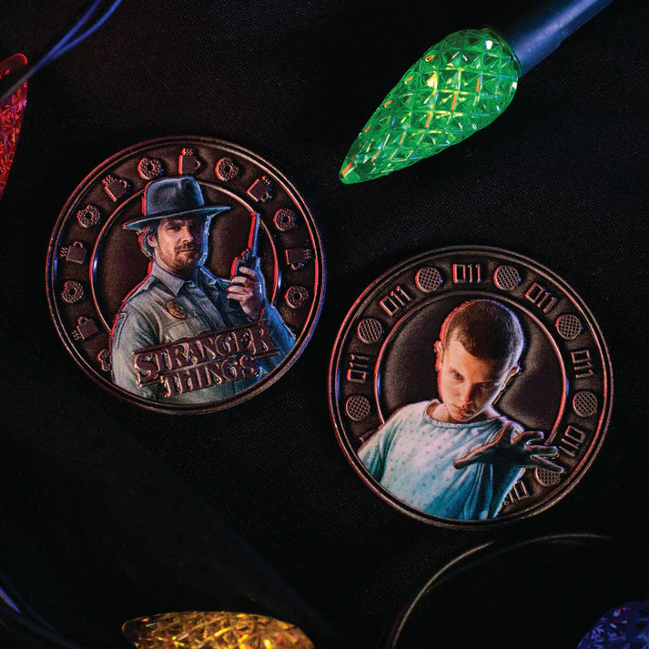 Stranger Things Eleven and Hopper Coin