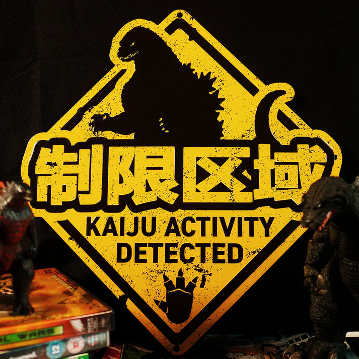 Godzilla Kaiju Warning Tin Sign