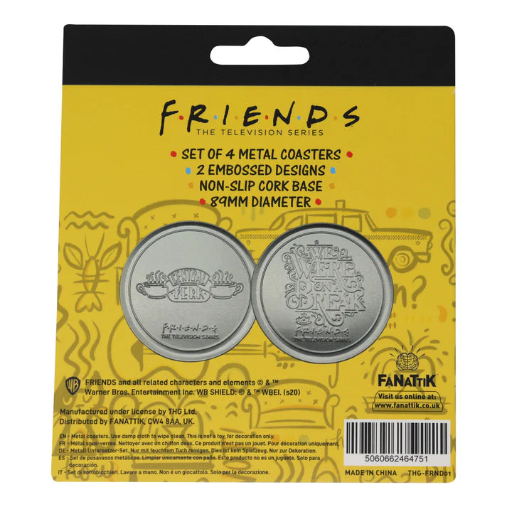 Friends Set of 4 Embossed Metal Coasters