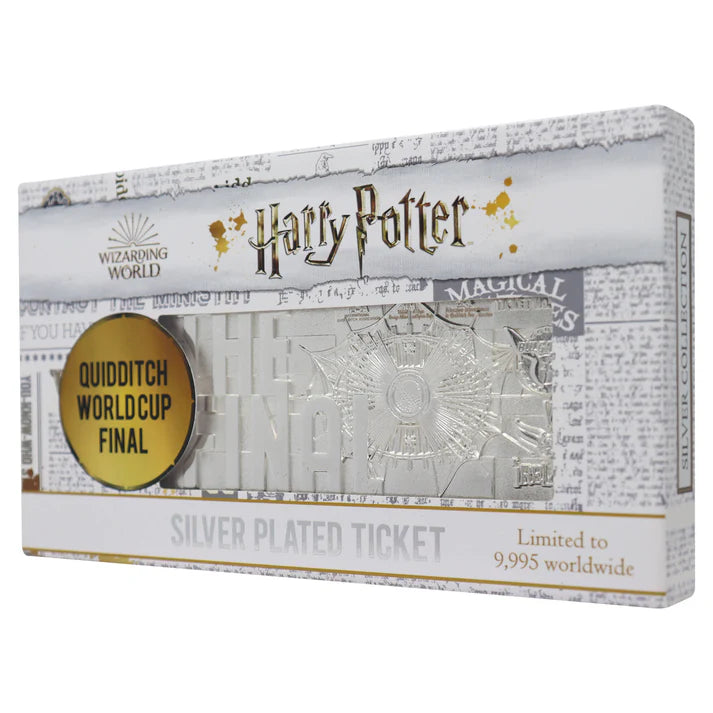 Harry Potter Limited Edition .999 Silver Plated Replica Quidditch World Cup Ticket