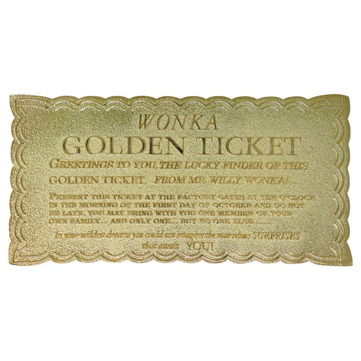 Willy Wonka and the Chocolate Factory Collector's Edition Replica Golden Ticket