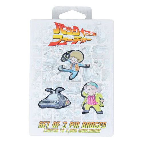 3. Back to the Future Limited Edition Japanese Style Triple Pin Badge Set