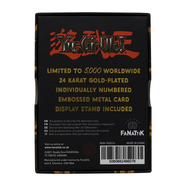 Yu-Gi-Oh! Limited Edition 24k Gold Plated Summoned Skull Metal Card