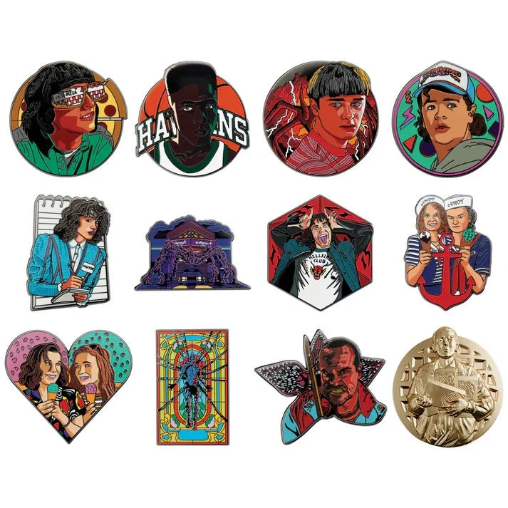 Stranger Things Mystery Pin Badges CDU Containing 12 Blind Boxes